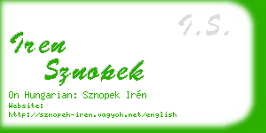iren sznopek business card